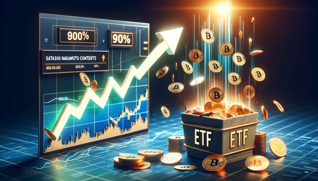 Bitcoin ETF Inflows Soar Close to Nakamoto's BTC Cache, Registering 90% Uptick